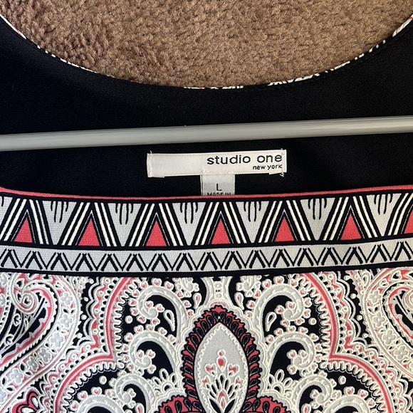 Studio One Navy/White/Coral Dress - Picture 2 of 4